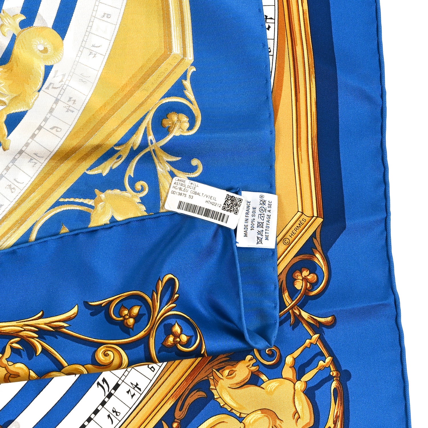 Hermes Silk Astrologie Scarf 90 Bleu Cobalt Vieil 6 of 6