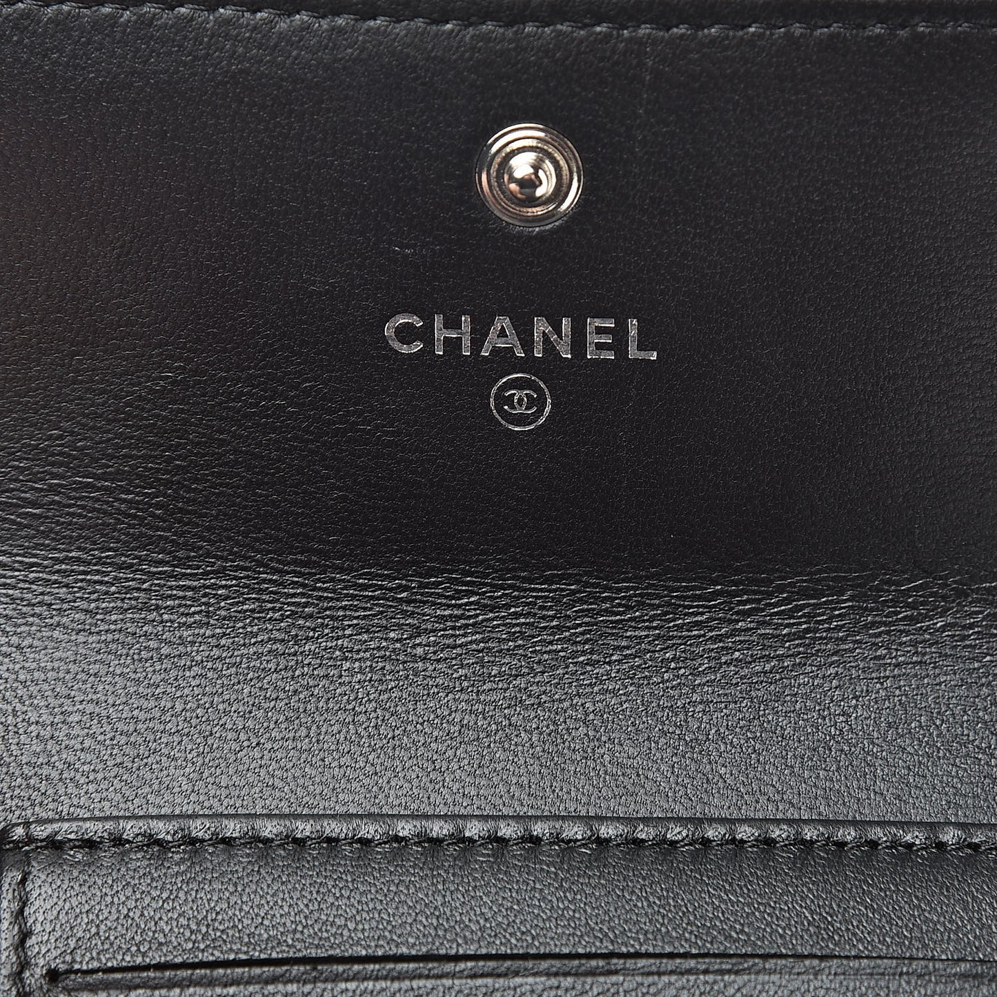 Lambskin Quilted Compact Boy Wallet Black