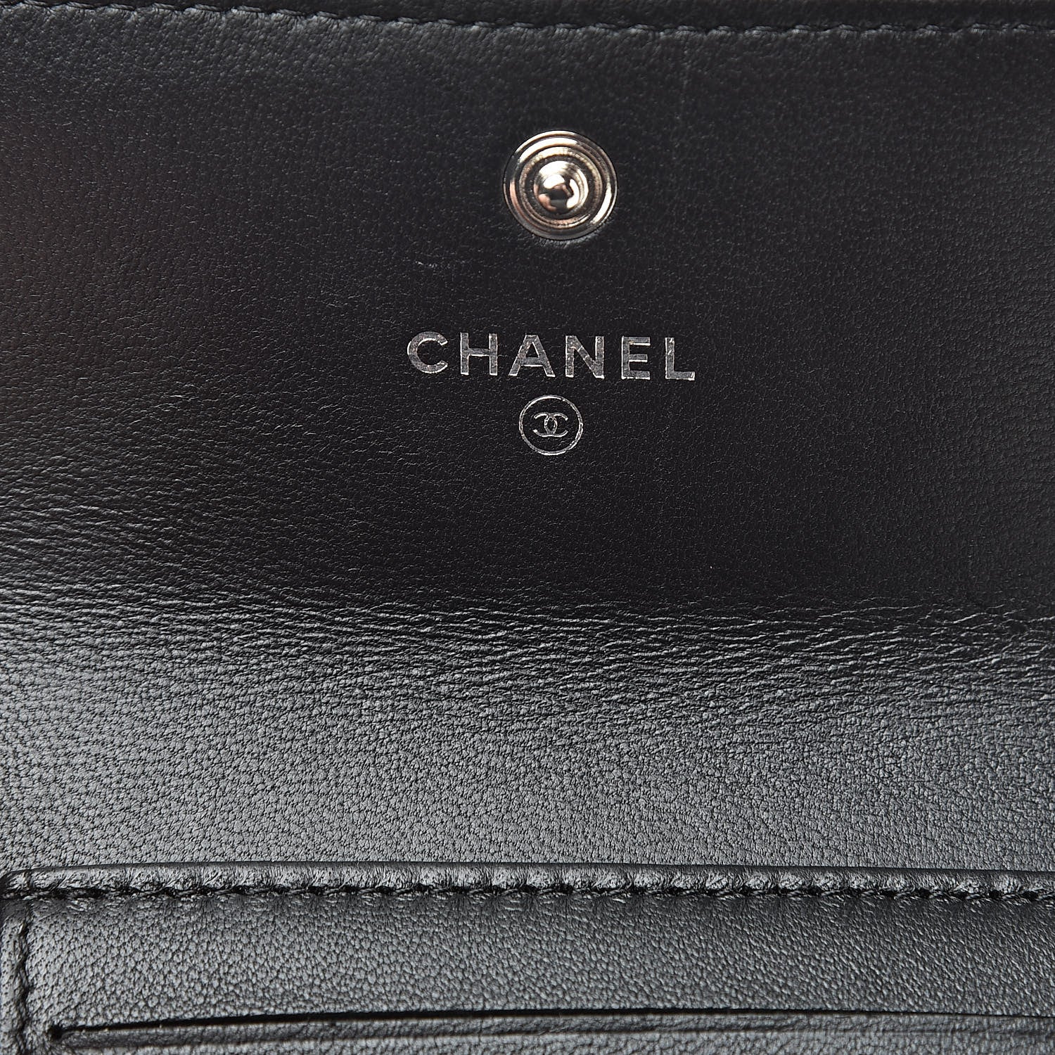 Chanel Lambskin Quilted Compact Boy Wallet Black 6 of 10