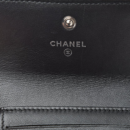 Chanel Lambskin Quilted Compact Boy Wallet Black 6 of 10