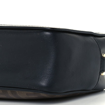 Fendi Glazed Fabric Vitello Century FF 1974 Stamp Patch Mini Camera Case Mogano Panna Black 11 of 13