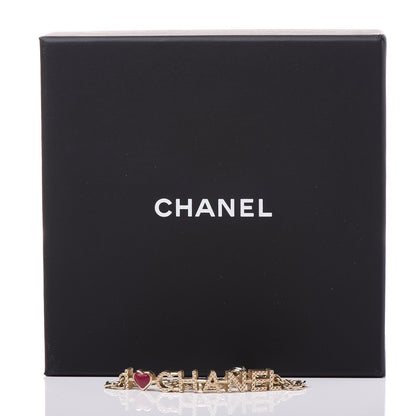 Chanel Quilted I Heart Logo Bracelet Gold 5 of 5