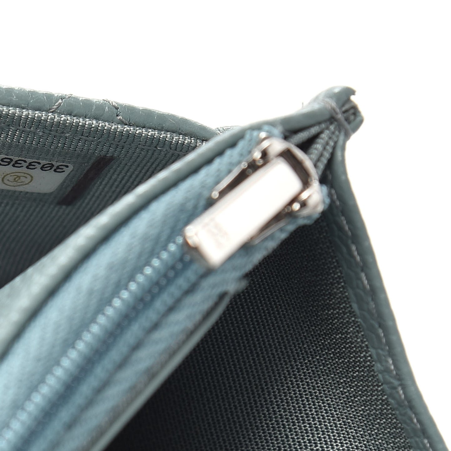 Caviar Quilted Wallet On Chain WOC Blue