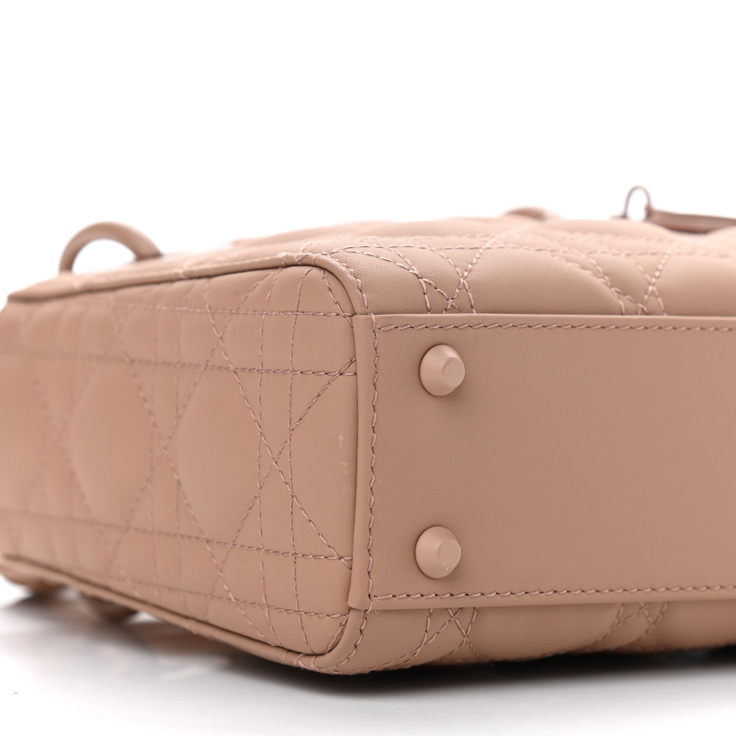 Christian Dior Ultra Matte Calfskin Cannage Mini Lady Dior Light Beige 8 of 9