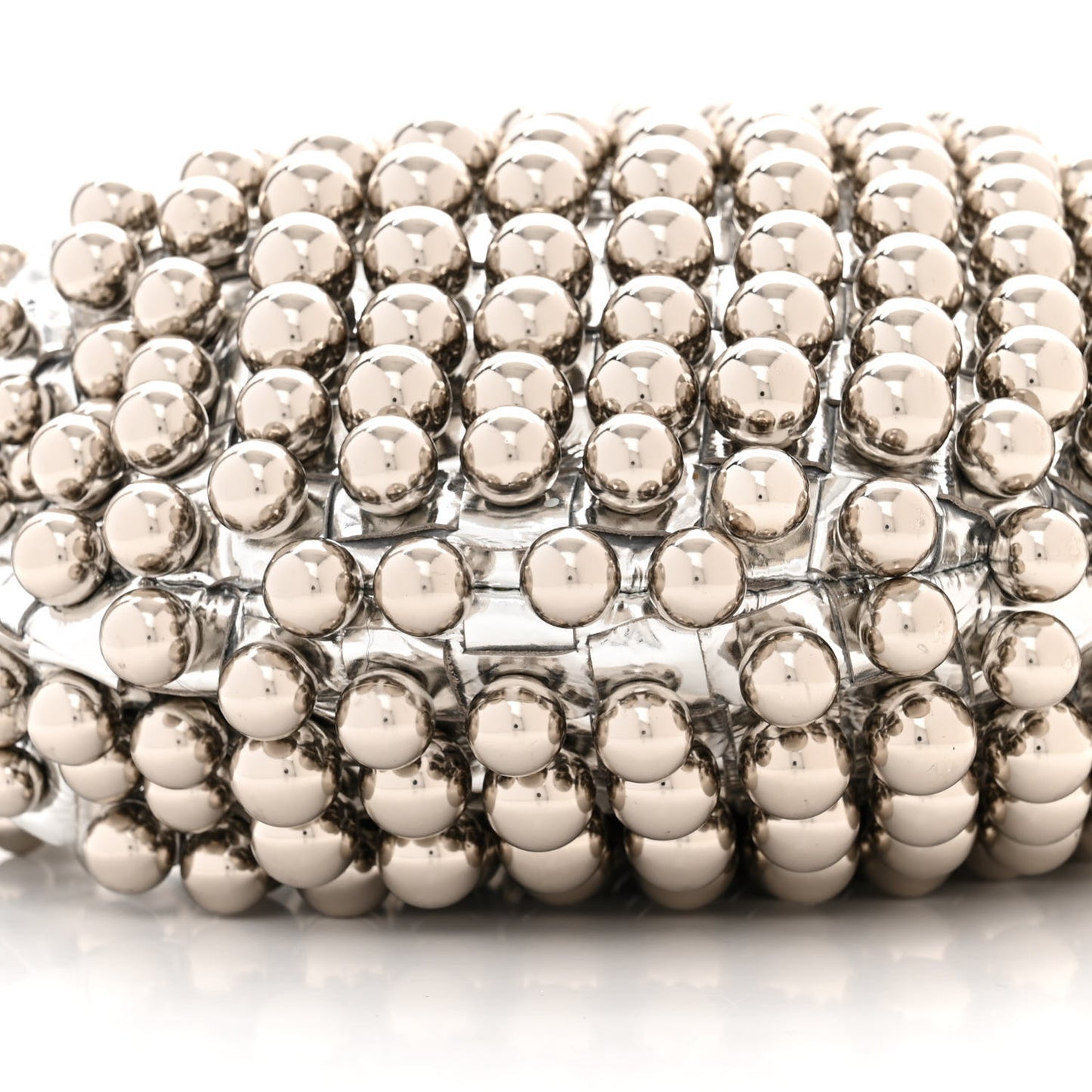 Metallic Nappa Studded Intrecciato Mini Jodie Silver