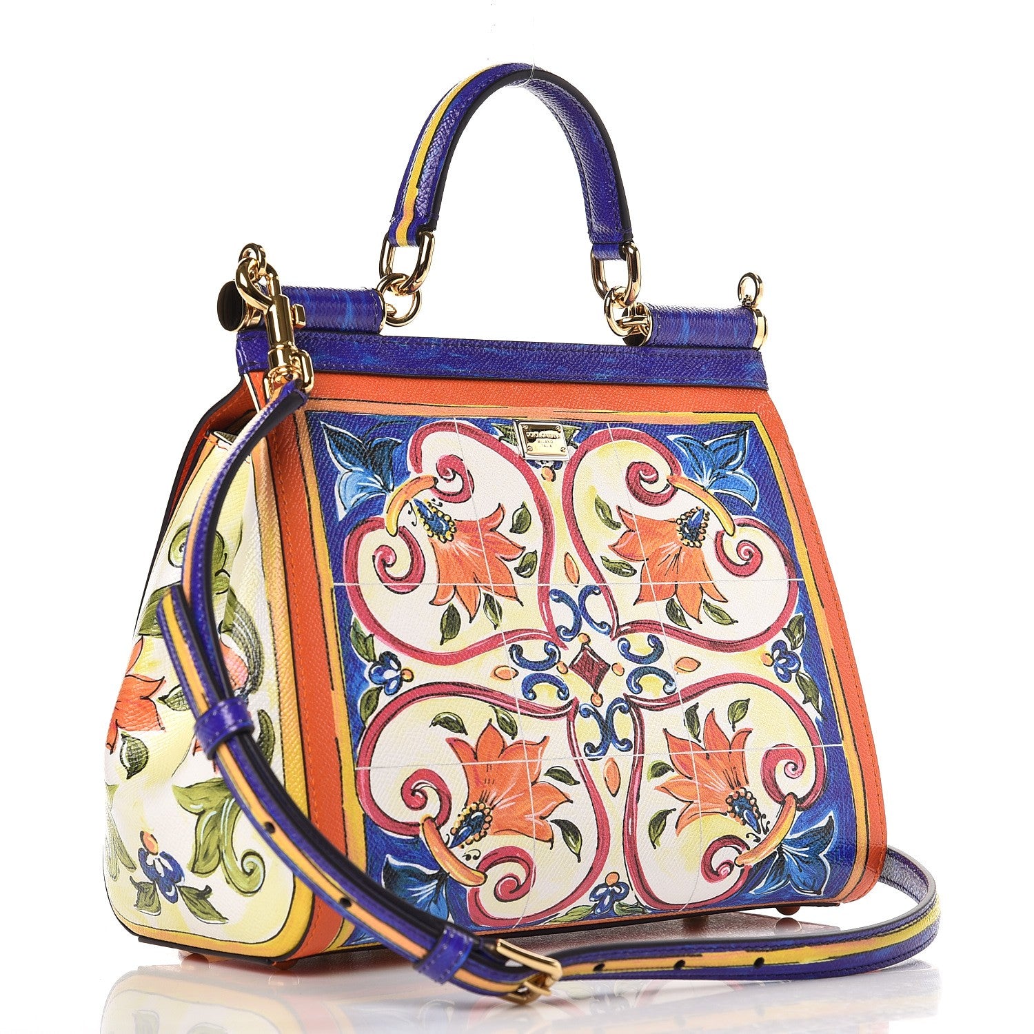 Dolce & Gabbana Dauphine Majolica Printed Medium Miss Sicily Satchel Multicolor 3 of 7