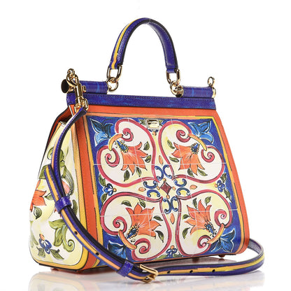Dolce & Gabbana Dauphine Majolica Printed Medium Miss Sicily Satchel Multicolor 3 of 7