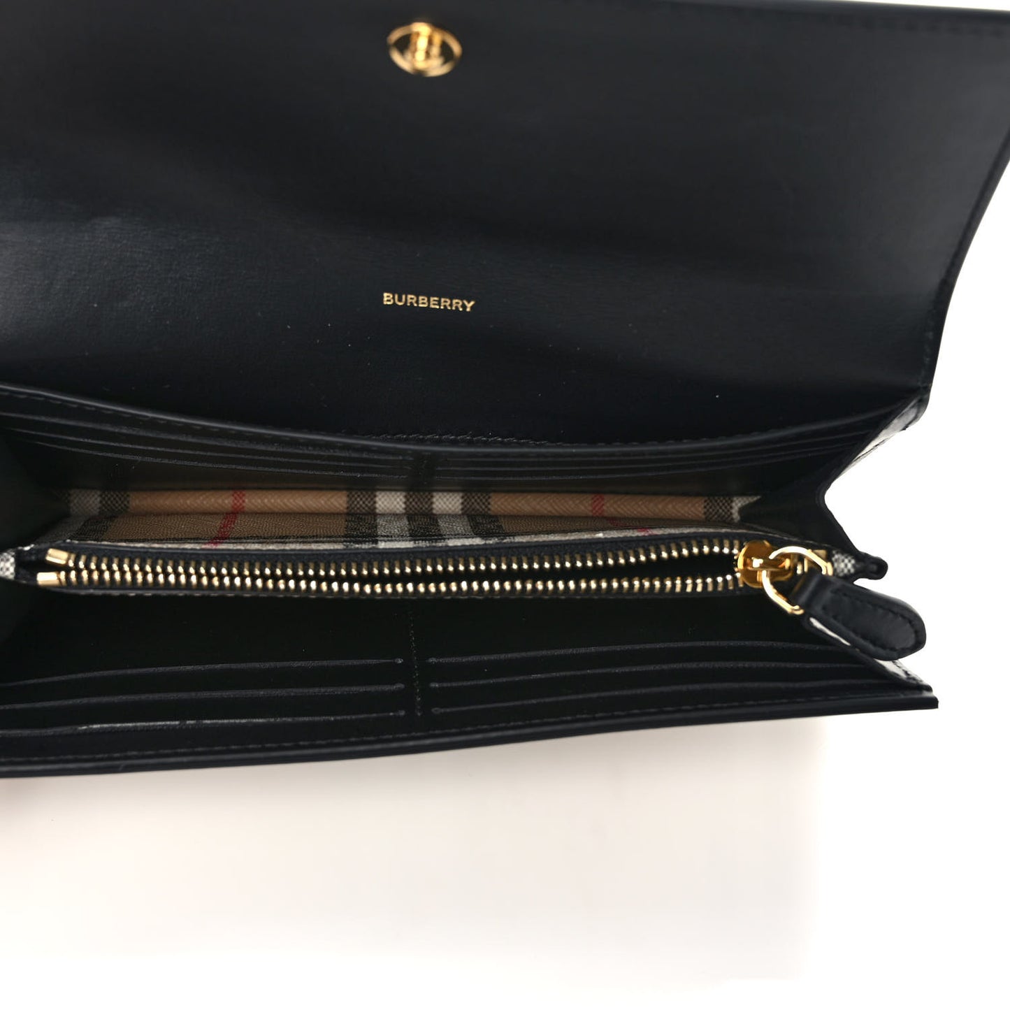 Vintage Check Calfskin Halton Wallet Black