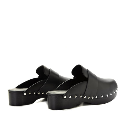 Hermes Calfskin Calya Mules 37 Black 3 of 6