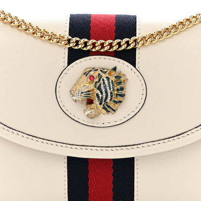 Gucci Textured Calfskin Web Mini Rajah Slim Flap Shoulder Bag Mystic White 8 of 10