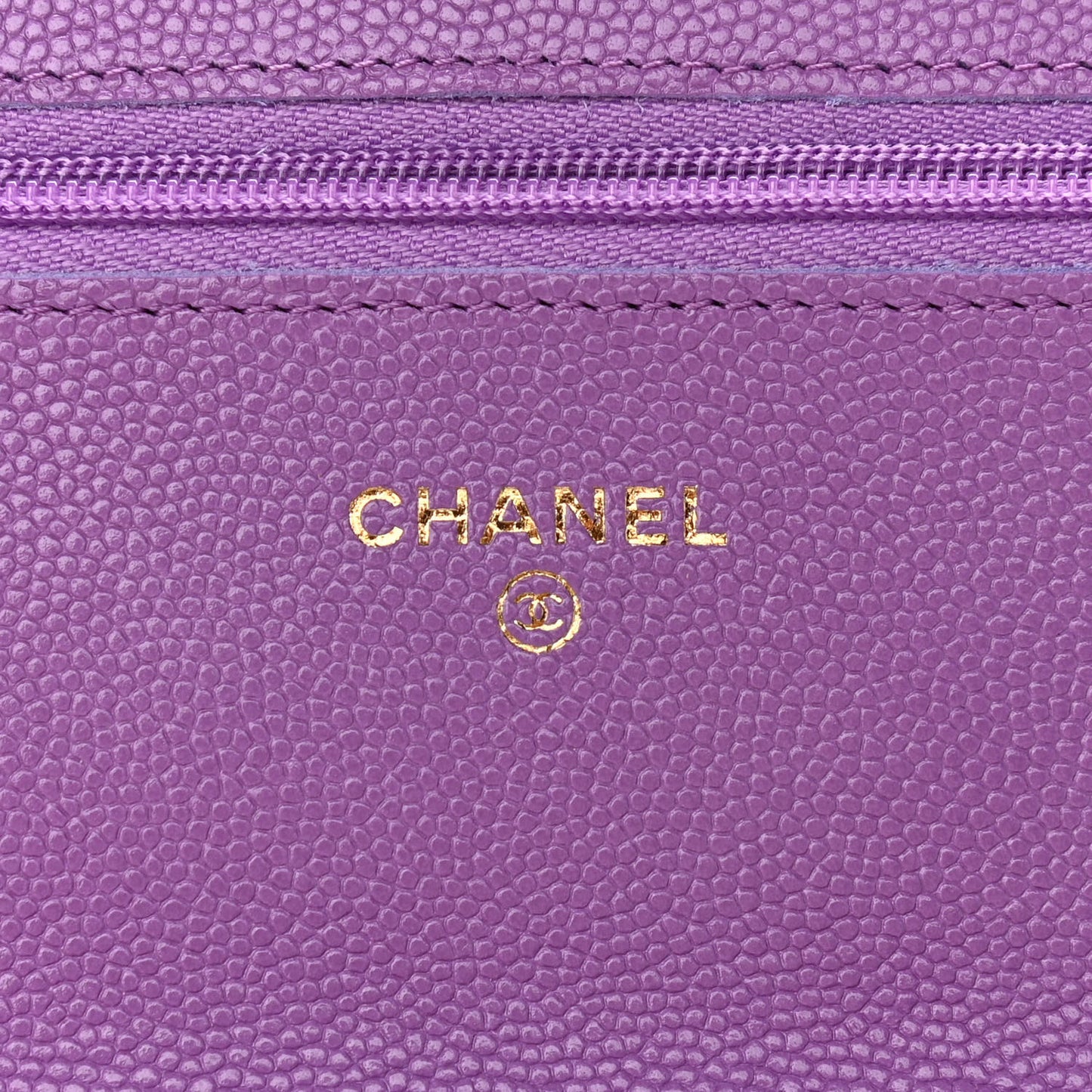 Caviar Quilted Wallet On Chain WOC Purple