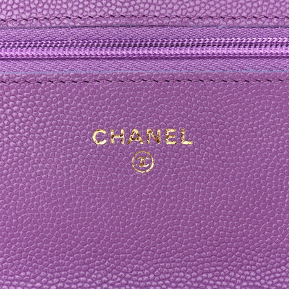 Chanel Caviar Quilted Wallet On Chain WOC Purple 6 of 12
