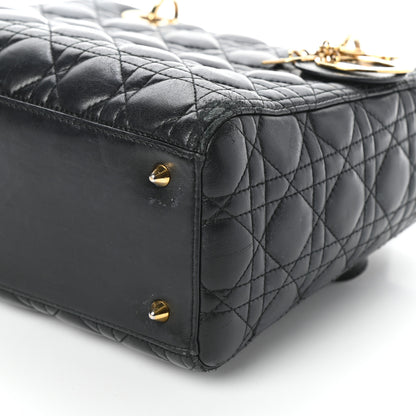 Christian Dior Lambskin Cannage Medium Lady Dior Black 9 of 9