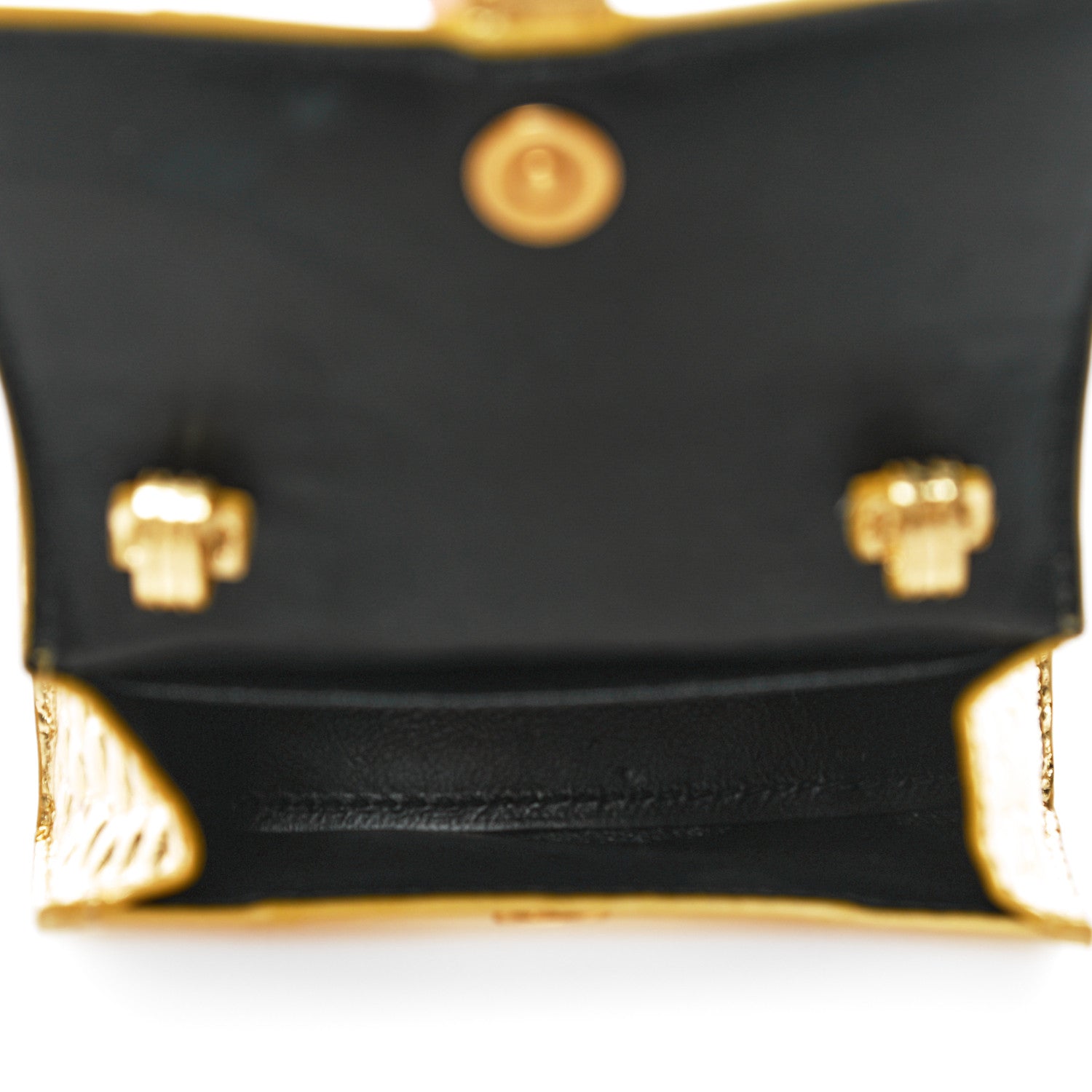 Balenciaga Metallic Calfskin Crocodile Embossed Hourglass Top Handle Bag Mini Gold 5 of 17