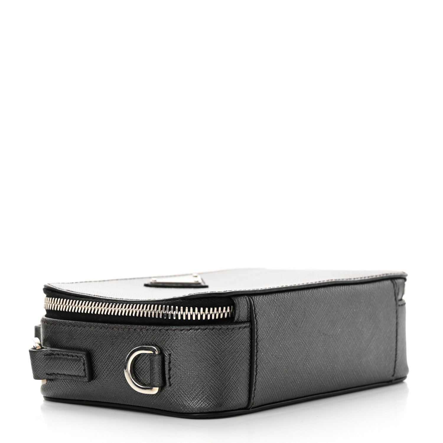 Prada Saffiano Travel Small Brique Top Handle Crossbody Bag Anthracite Gray 4 of 12