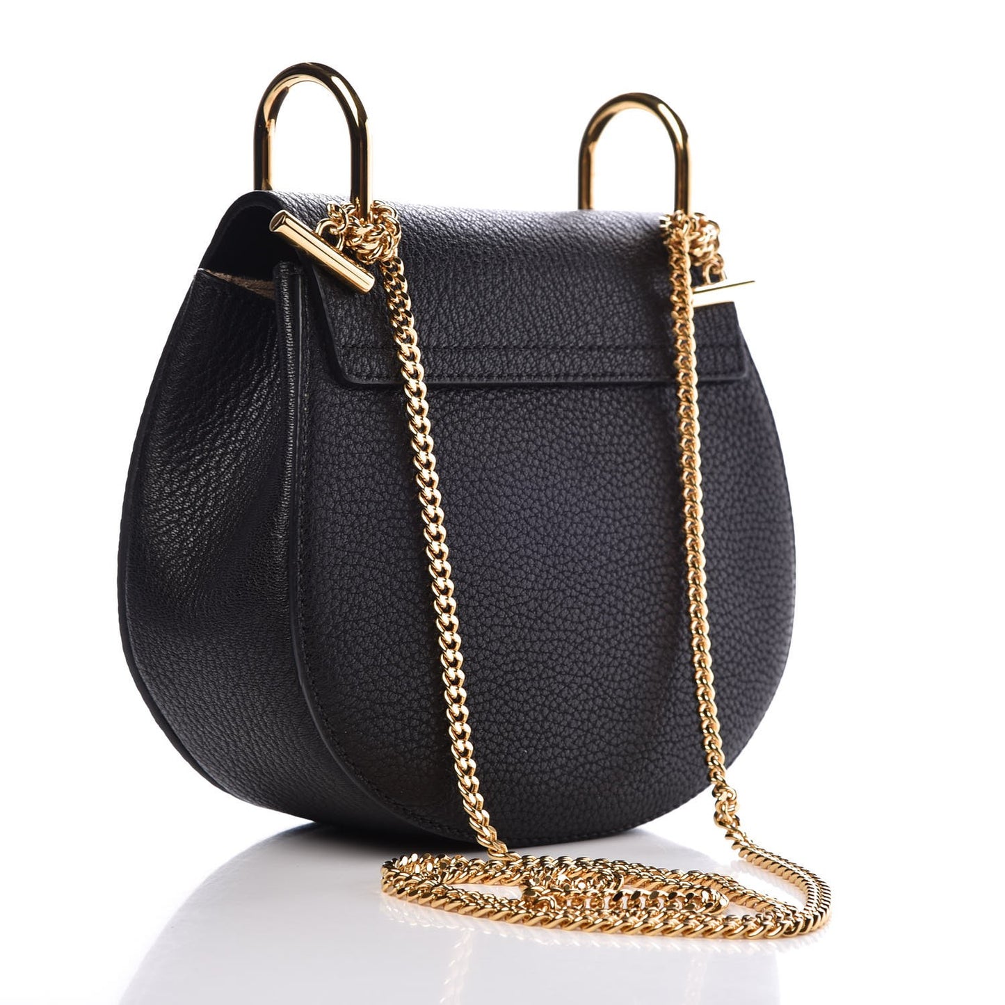 Grained Lambskin Mini Drew Shoulder Bag Black