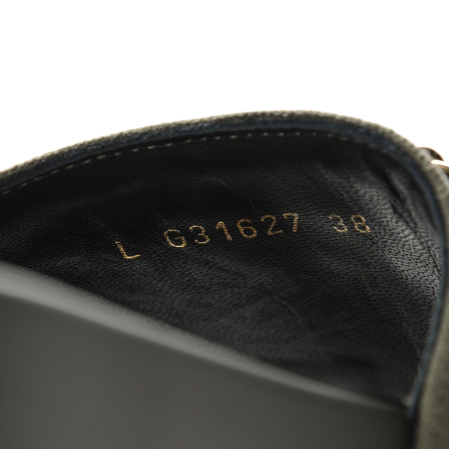 Chanel Lambskin Canvas Chain Flat Sandals 38 Khaki 8 of 8