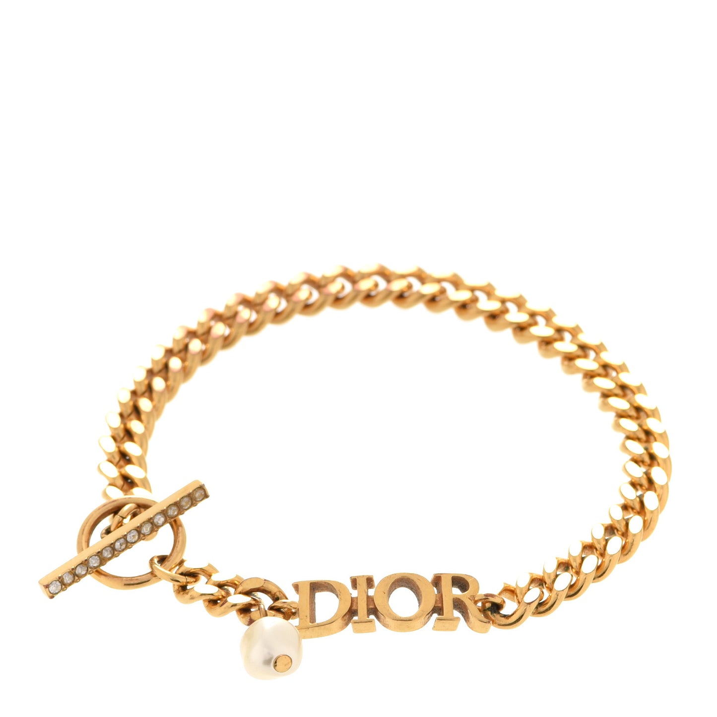 Metal Logo Chain Bracelet Gold