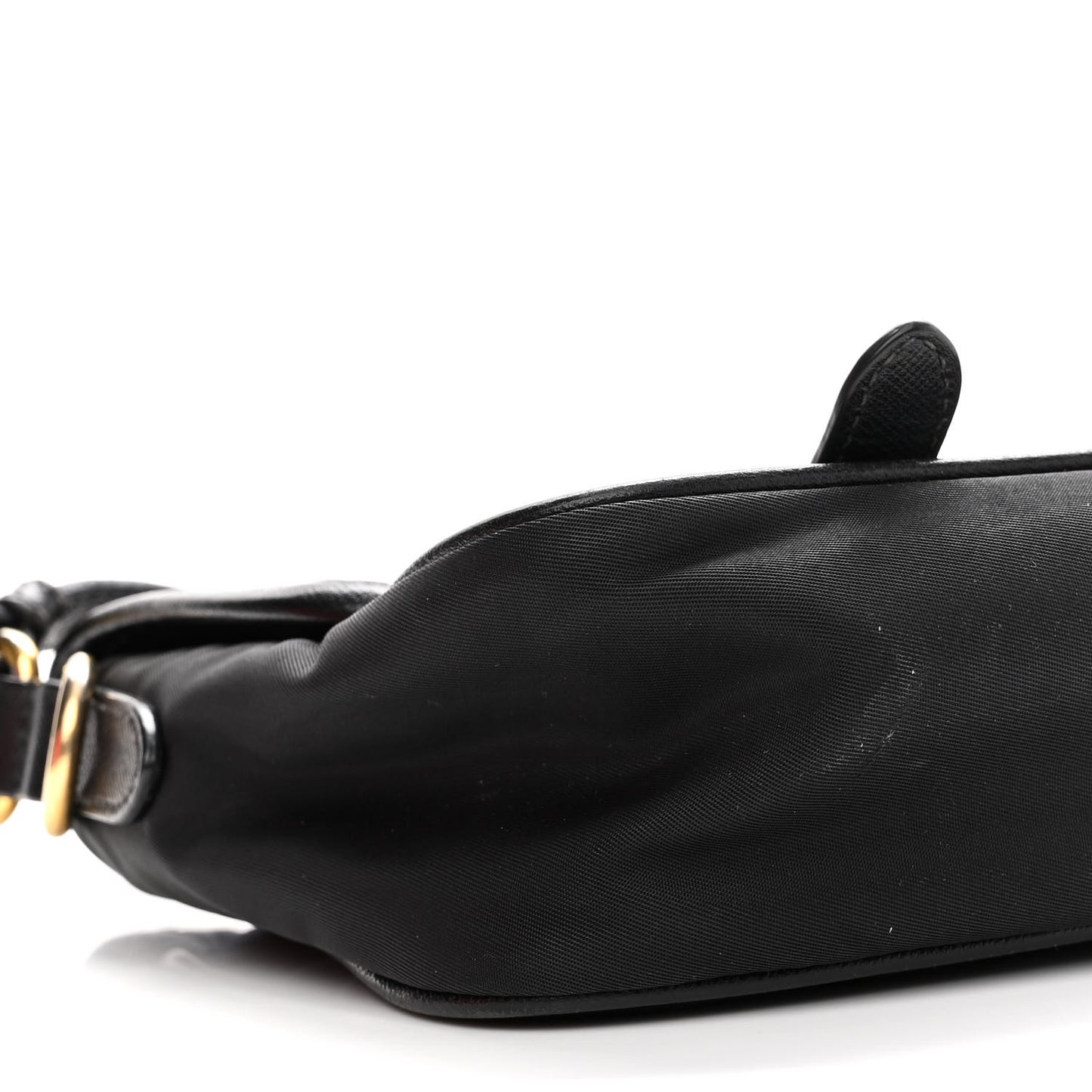 Tessuto Nylon Saffiano Small Messenger Bag Black