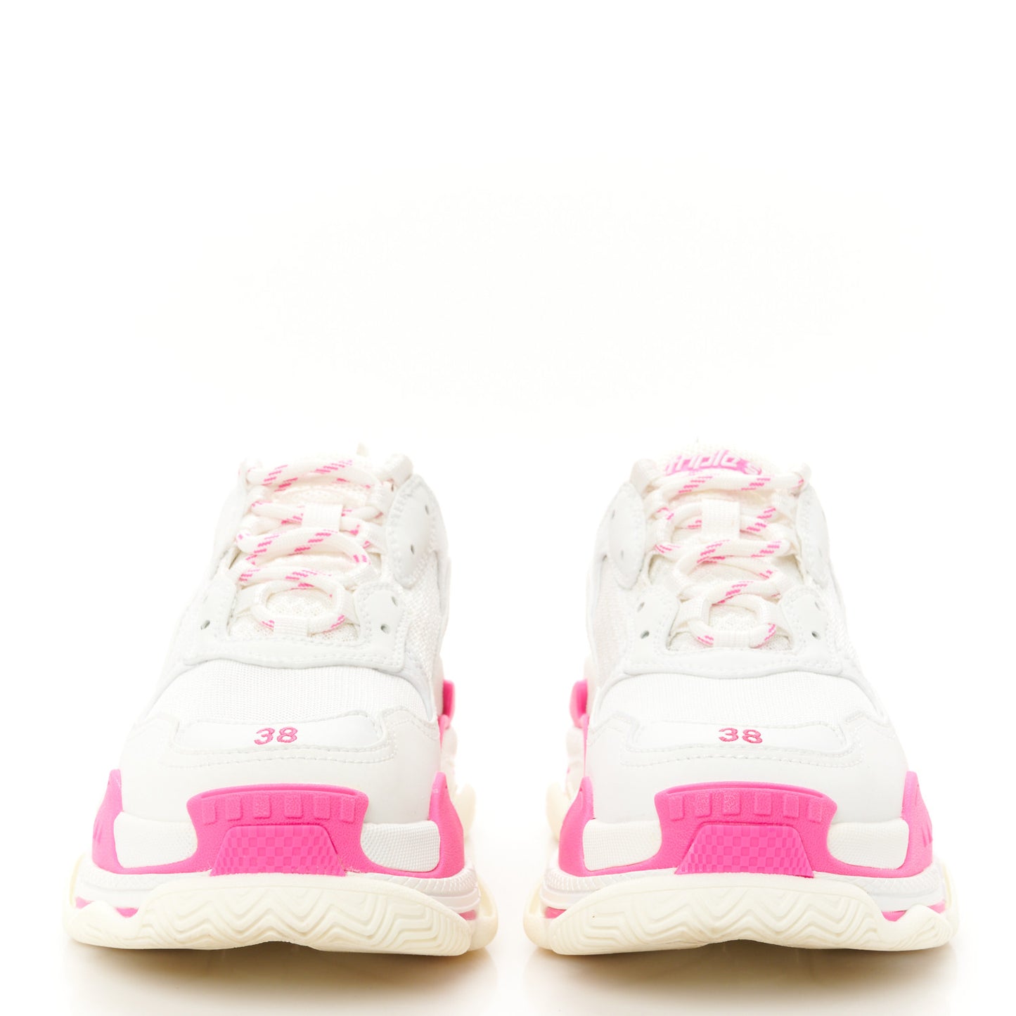 Fabric Mesh Womens Triple S Sneakers 38 Fluo Pink White