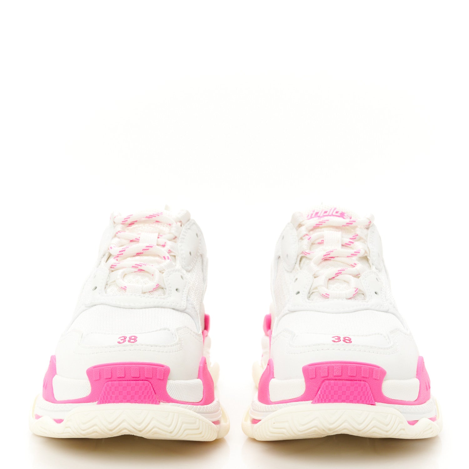Balenciaga Fabric Mesh Womens Triple S Sneakers 38 Fluo Pink White 3 of 10