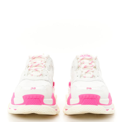 Balenciaga Fabric Mesh Womens Triple S Sneakers 38 Fluo Pink White 3 of 10