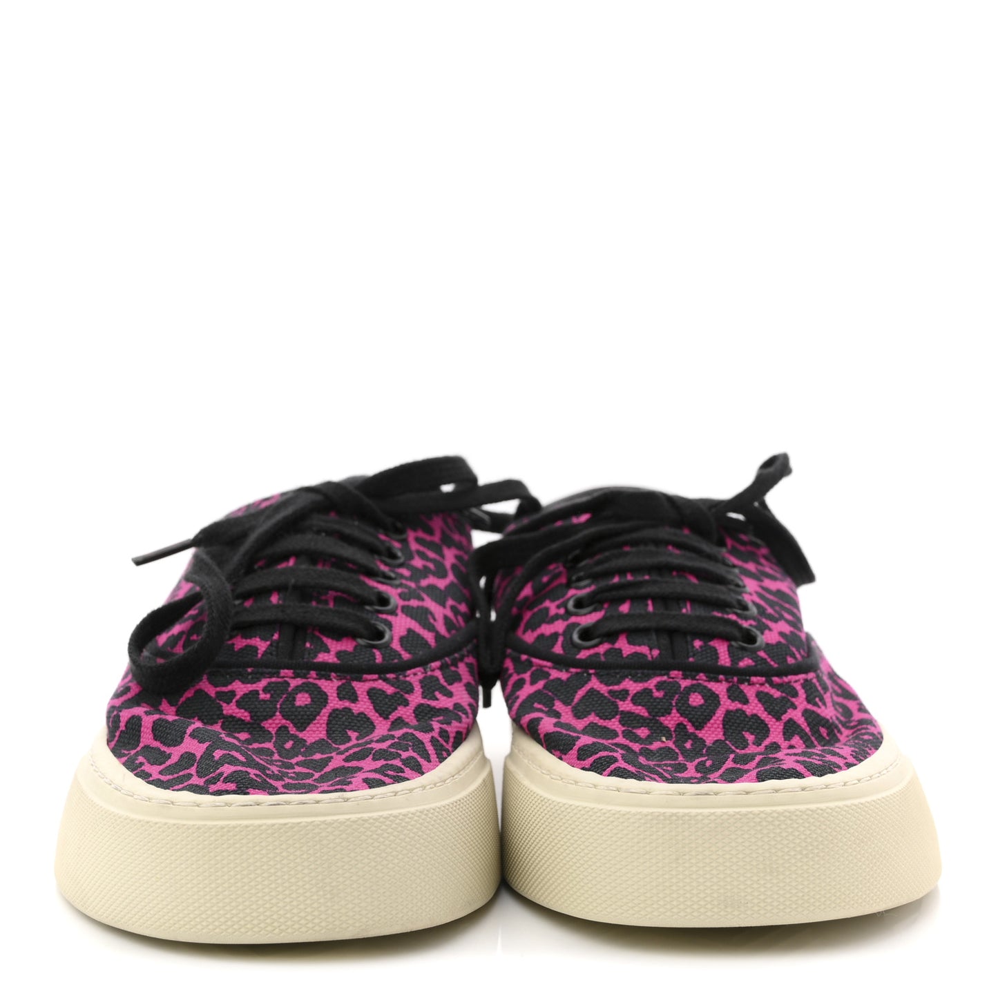 Canvas Leopard Print Venice Low Top Sneakers 38 Fuxia Black
