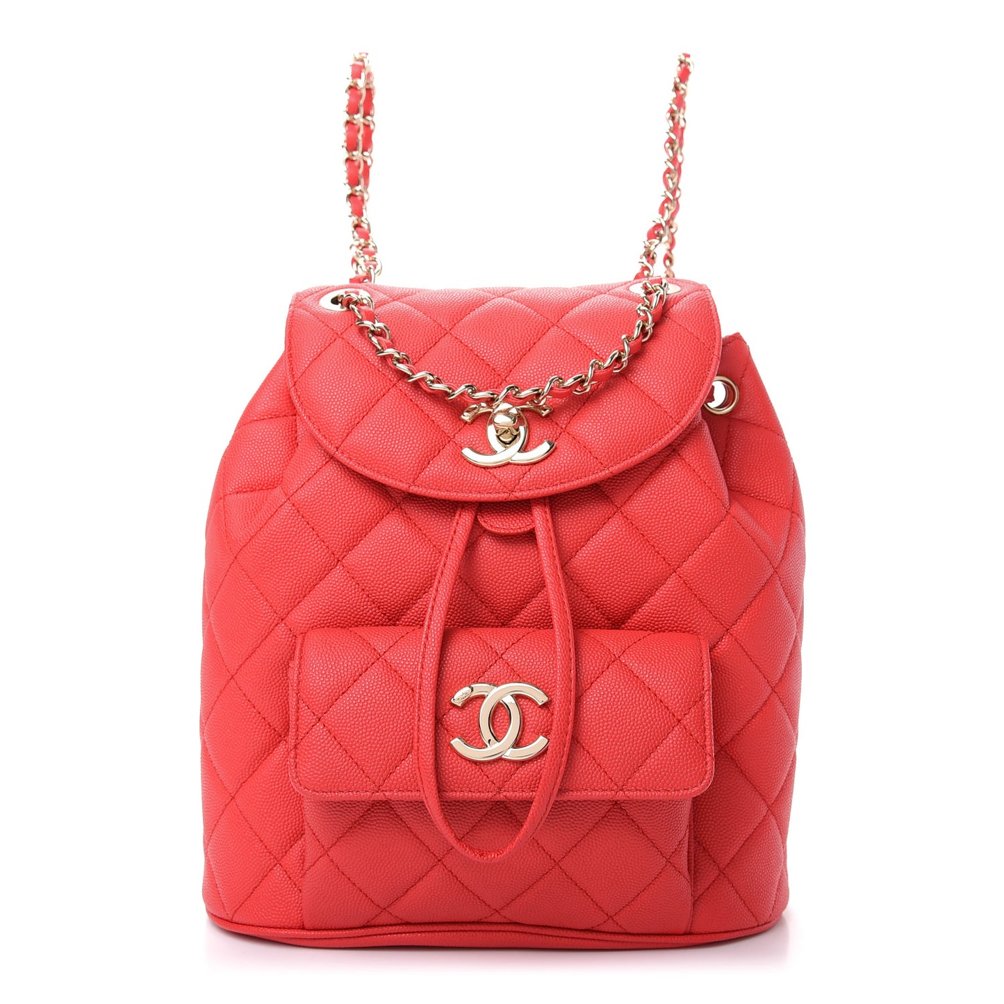 Caviar Quilted Backpack Red