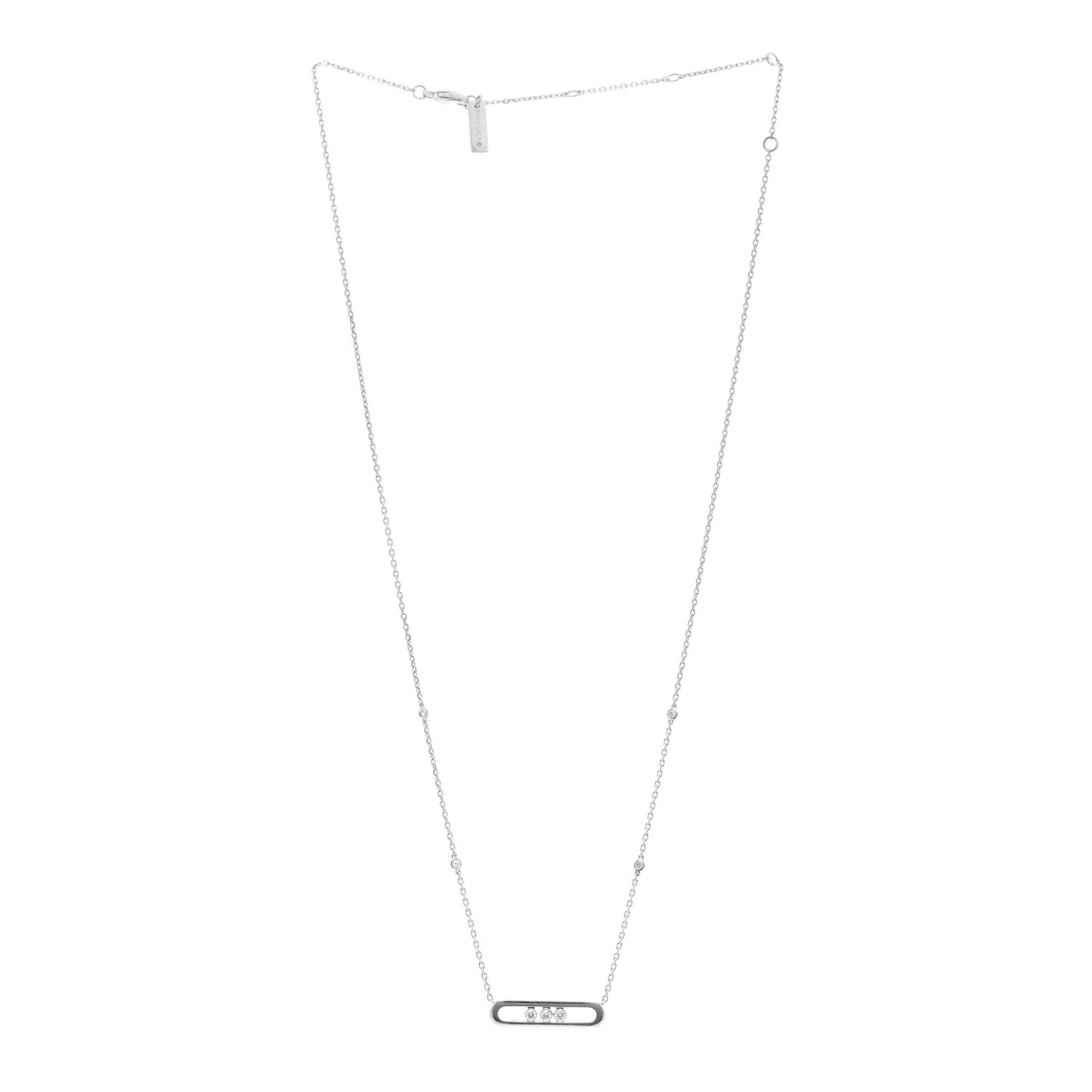 18K White Gold Diamond Baby Move Necklace