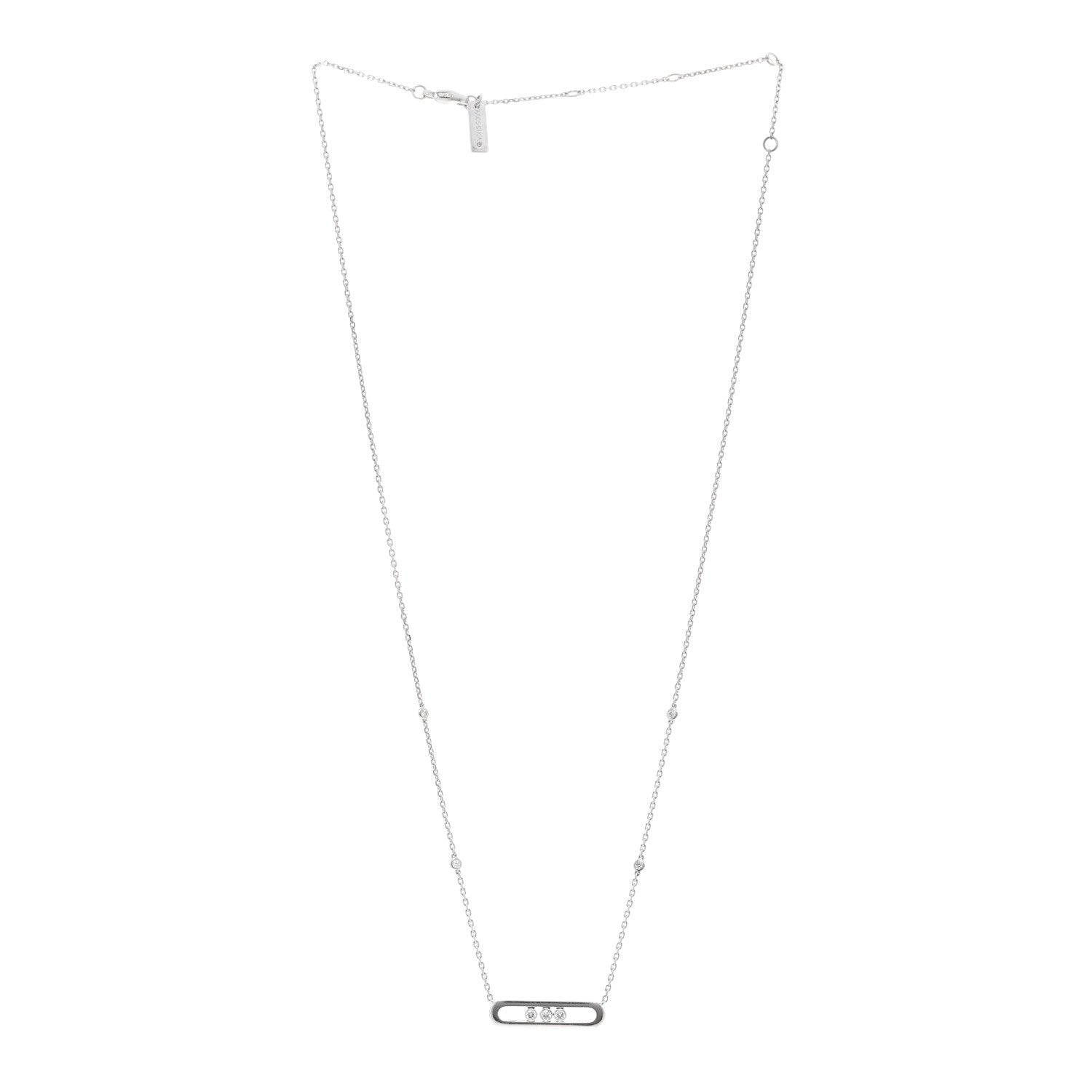 Messika 18K White Gold Diamond Baby Move Necklace 3 of 4