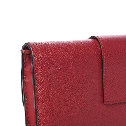 Burberry Grainy Calfskin Buckle Detail Flap Wallet Red 10 of 11