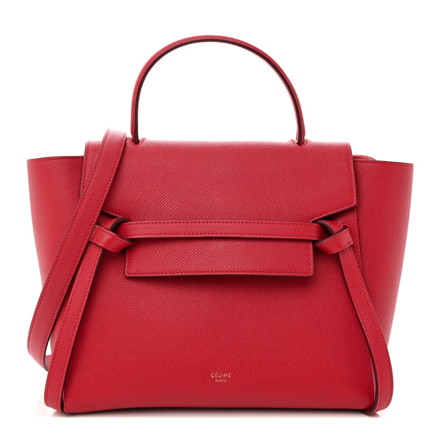 Baby Grained Calfskin Micro Belt Bag Coquelicot