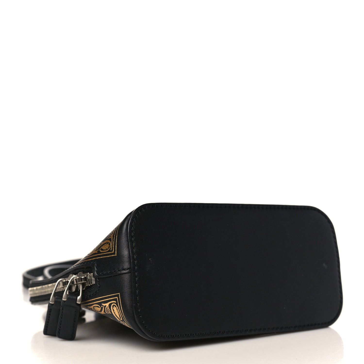 Gucci X SEGA Calfskin GUCCY Stars Mini Dome Shoulder Bag Black Gold 4 of 9