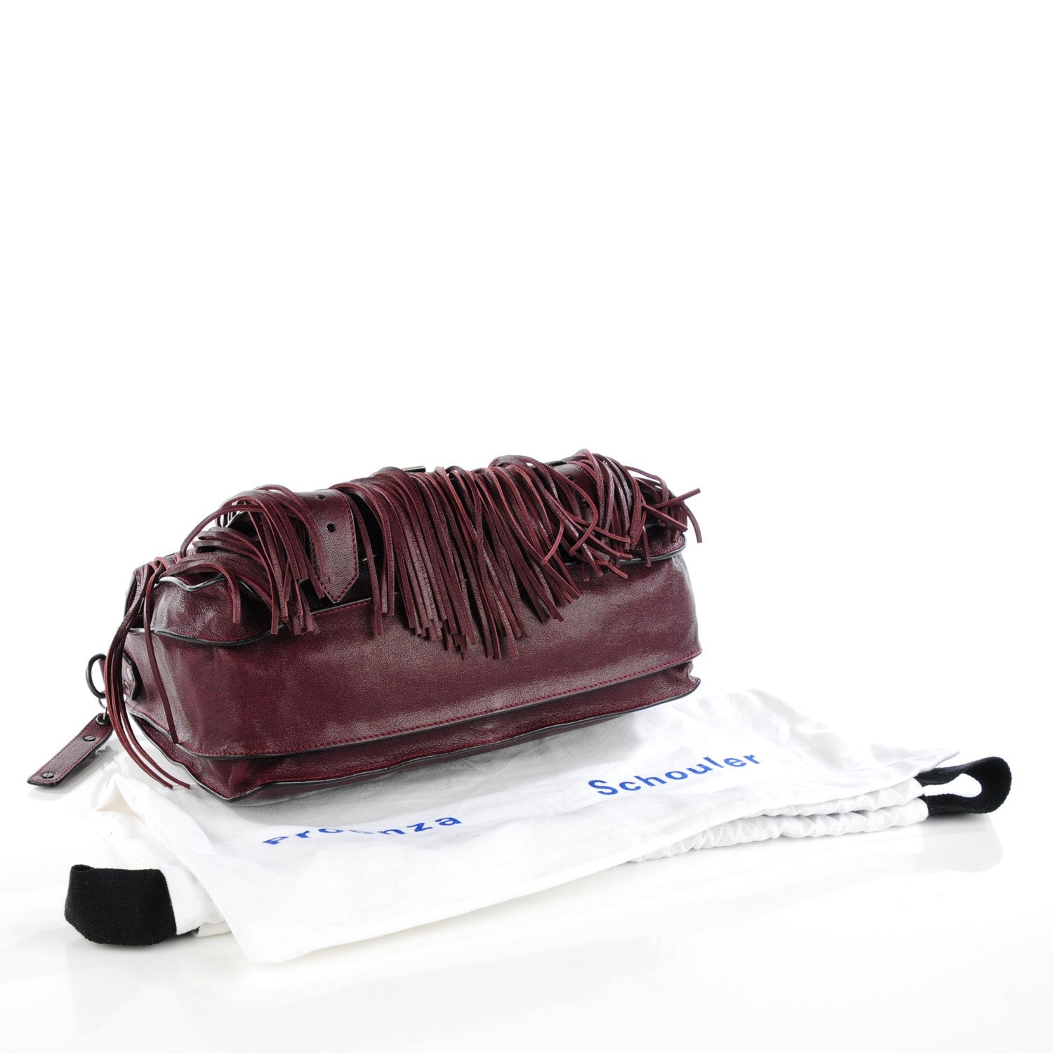 Proenza Schouler Lambskin Fringe PS1 Medium Satchel Burgundy 4 of 10