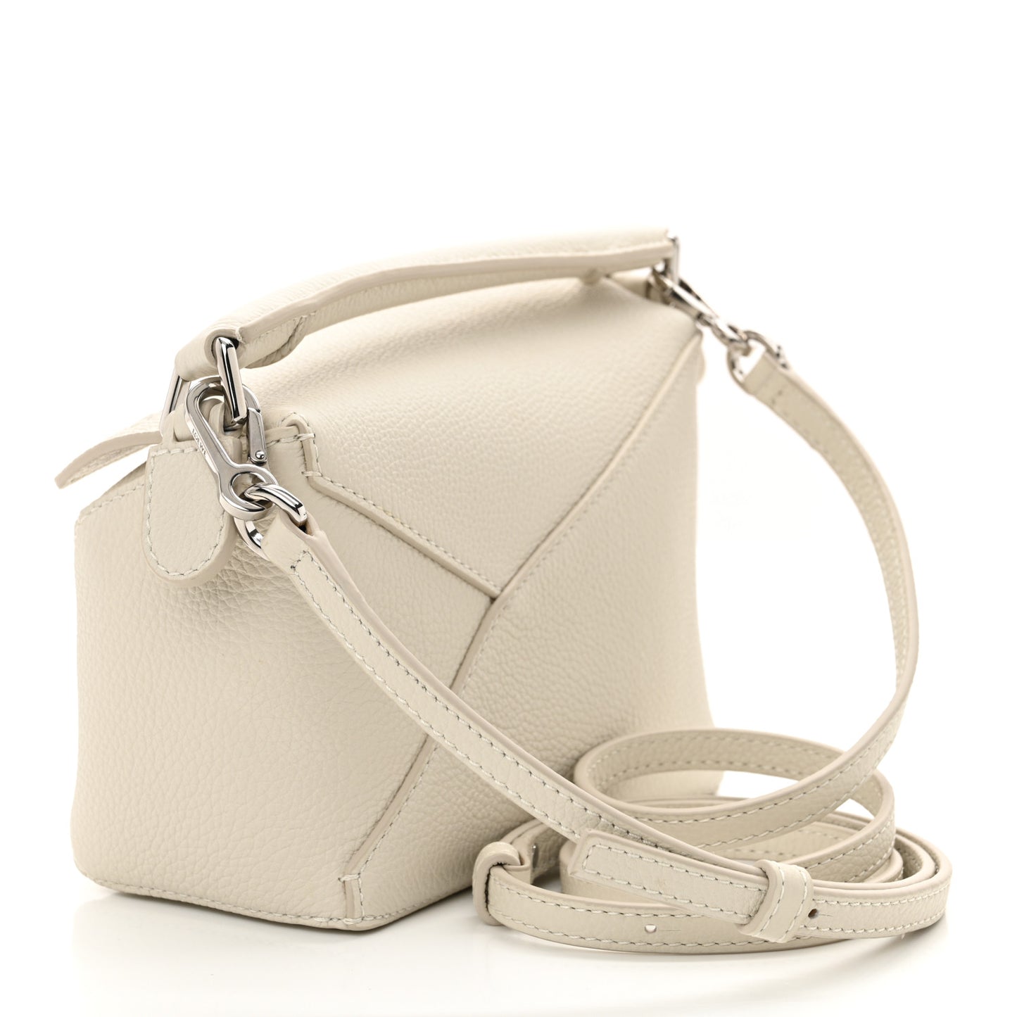 Calfskin Mini Puzzle Edge Bag Soft White