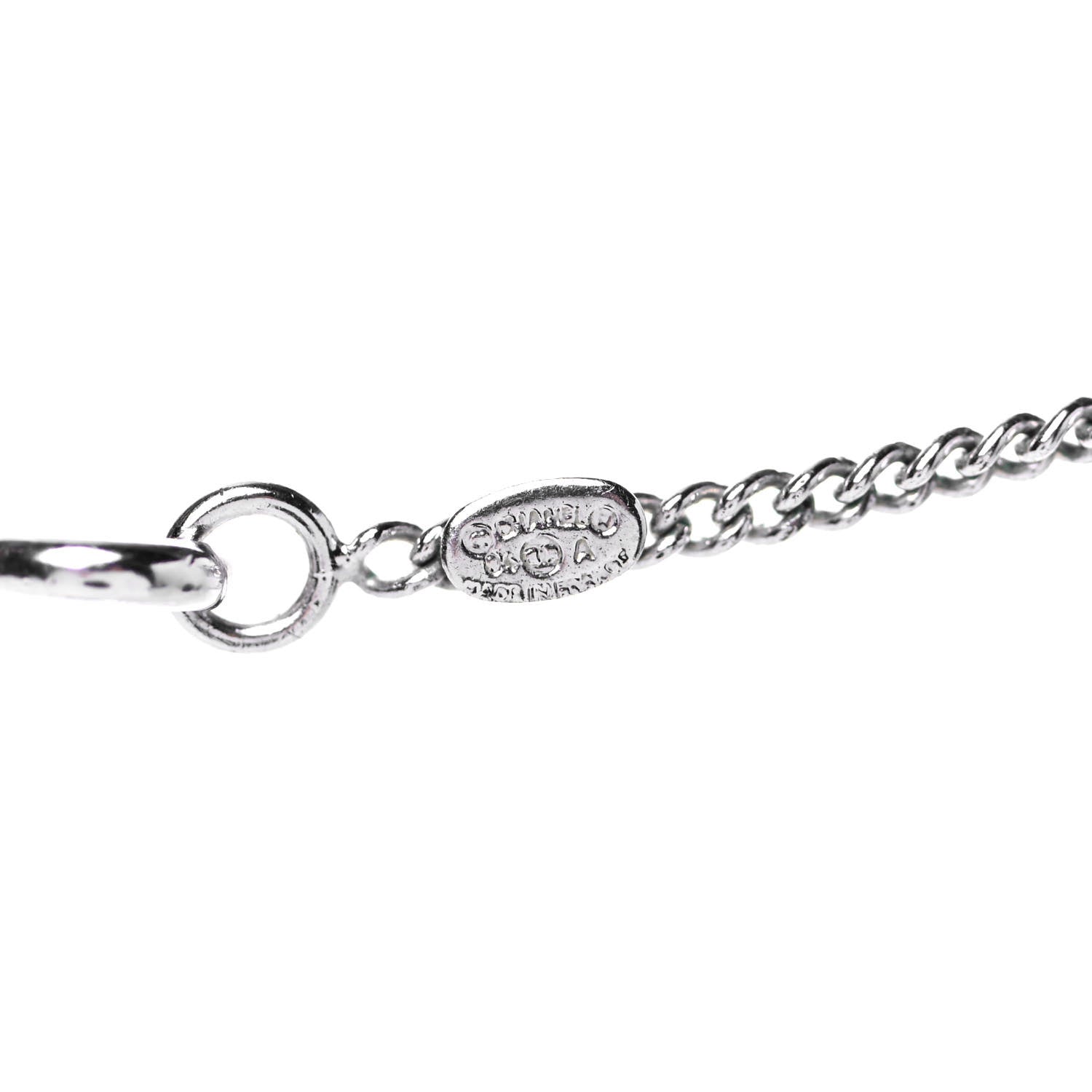 Chanel Enamel CC Necklace Silver Black 4 of 4