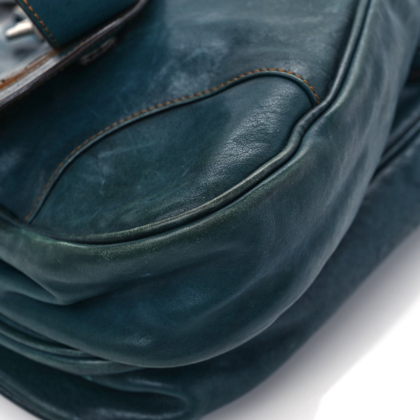 Calfskin Medium Gaucho Double Saddle Bag Dark Blue