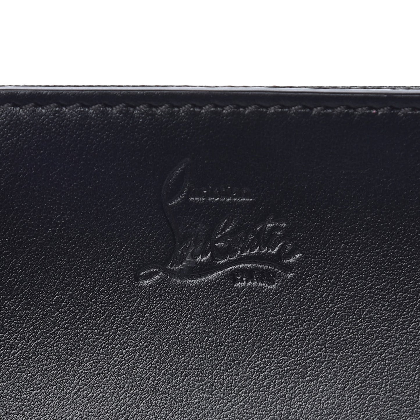 Calfskin Loubicute Charms Clutch Black
