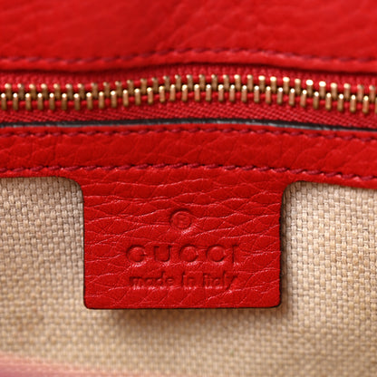 Gucci Pebbled Calfskin Medium Soho Flap Crossbody Tabasco Red 6 of 13