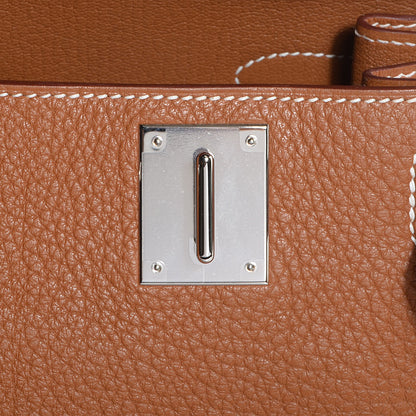 Hermes Taurillon Clemence Jypsiere 28 Gold 17 of 23