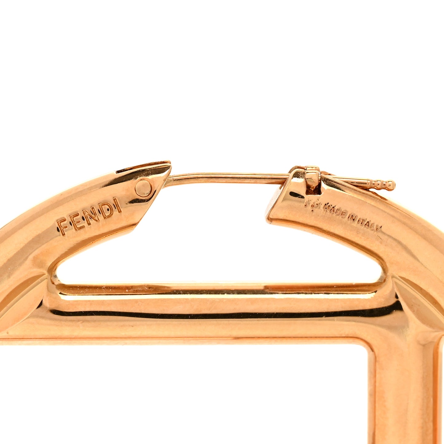 Metal FF Hoop Earrings Gold Silver