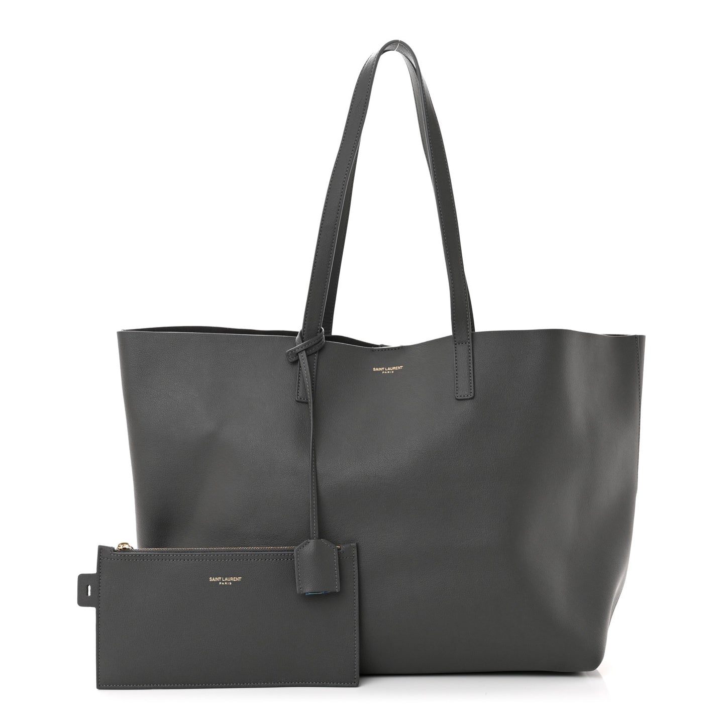 Calfskin Large Shopping Tote Asphalt