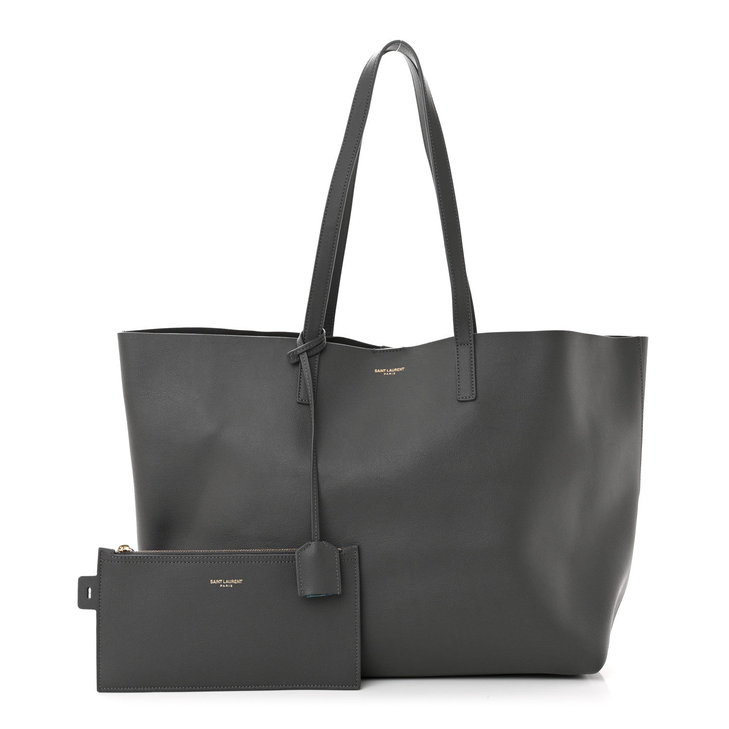 Saint Laurent Calfskin Large Shopping Tote Asphalt 1 of 11
