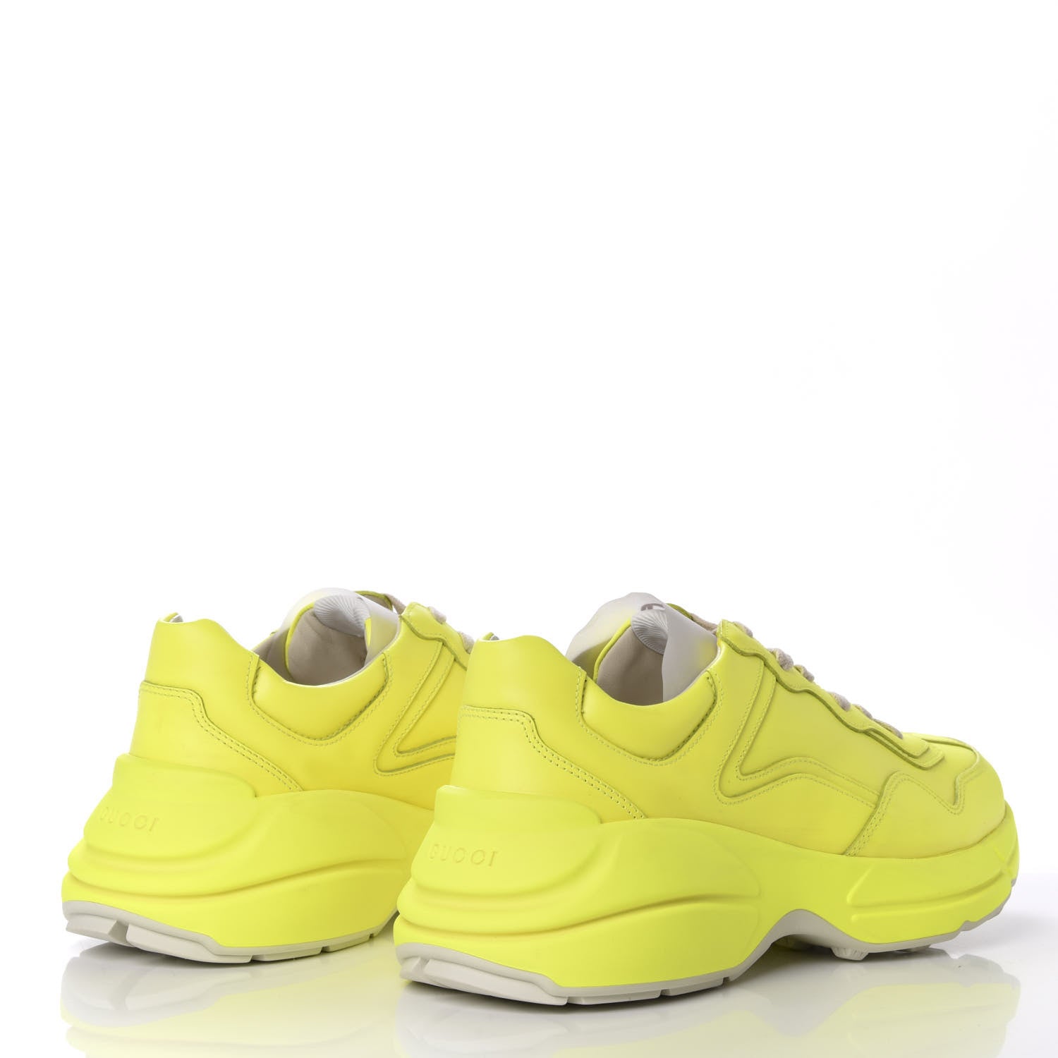 Gucci Calfskin Mens Rhyton Sneakers 7 Yellow Fluo 4 of 9