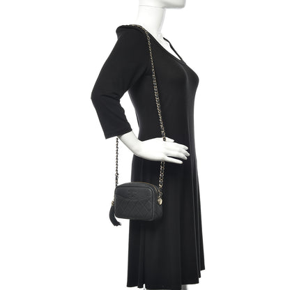 Chanel Iridescent Caviar Quilted Mini Coco Tassel Camera Case Black 2 of 10