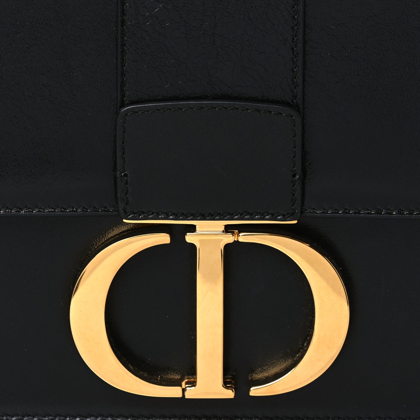 Crinkled Lambskin 30 Montaigne Flap Bag Black