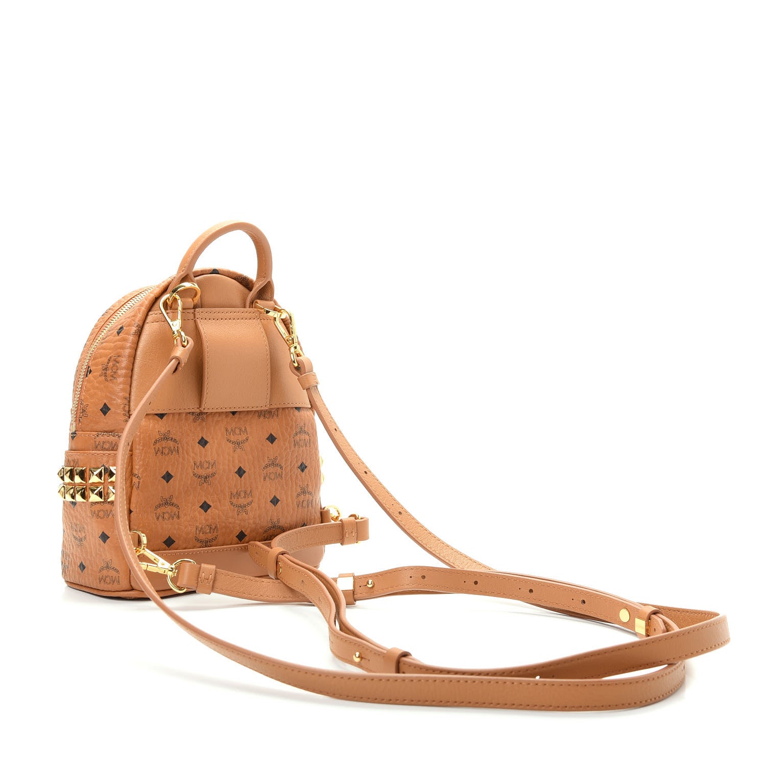 MCM Visetos Side Stud X-Mini Stark Backpack Cognac 2 of 8