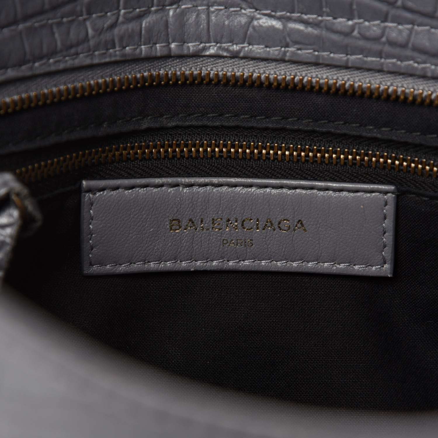 Balenciaga Calfskin Crocodile Embossed Classic Hardware City Gris Beton 11 of 13