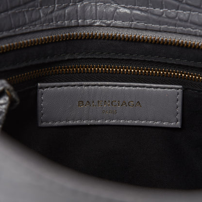 Balenciaga Calfskin Crocodile Embossed Classic Hardware City Gris Beton 11 of 13