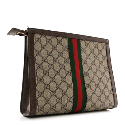Gucci GG Supreme Monogram Web Ophidia Pouch Brown 3 of 9